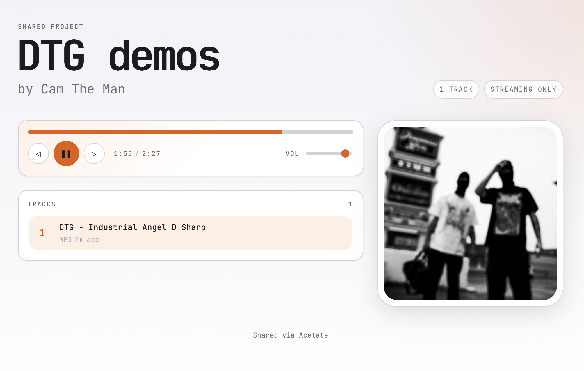 Acetate — secure music collaboration hub
